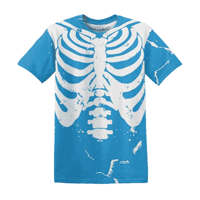 Sustainable Gender-Neutral Apparel NastyJamz Powder Blue 9s T-Shirt Match Skeleton Y2k All-Over Print Sustainable Gender-Neutral Apparel NastyJamz Powder Blue 9s T-Shirt Match Skeleton Y2k All-Over Print