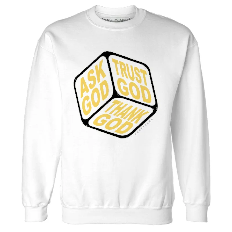 Unisex Everyday Fashion Essentials Elevated Casual Discounts PT Metallic Gold White 12s NastyJamz Sweatshirt Match Trust God Unisex Everyday Fashion Essentials Elevated Casual Discounts PT Metallic Gold White 12s NastyJamz Sweatshirt Match Trust God