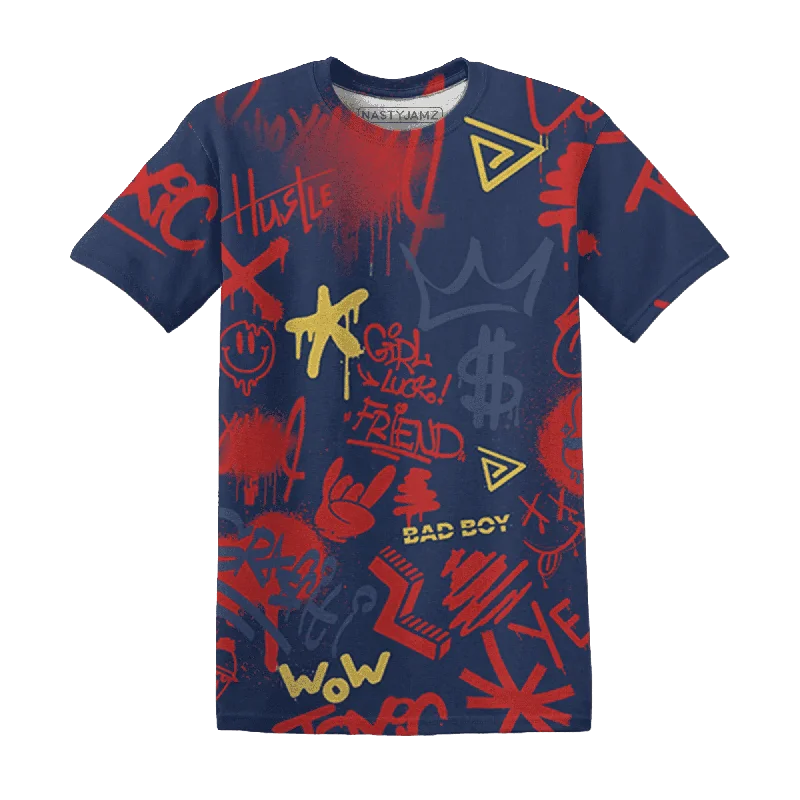 Sustainable And Ethical Unisex Clothing NastyJamz VaporMax Plus Midnight Navy Gold Black T-Shirt Match Graffiti King Doodle Style All-Over Print Sustainable And Ethical Unisex Clothing NastyJamz VaporMax Plus Midnight Navy Gold Black T-Shirt Match Graffiti King Doodle Style All-Over Print