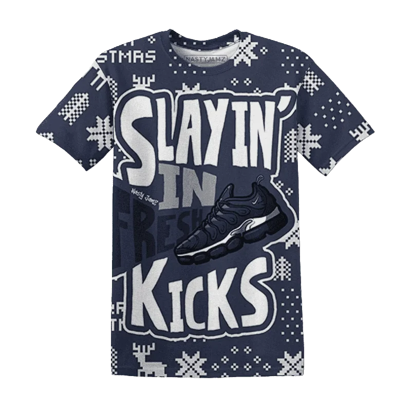 Gender-Neutral Trendy Clothing Styles VaporMax Metallic Navy Midnight NastyJamz T-Shirt Match Slayin Kicks All-Over Print Gender-Neutral Trendy Clothing Styles VaporMax Metallic Navy Midnight NastyJamz T-Shirt Match Slayin Kicks All-Over Print