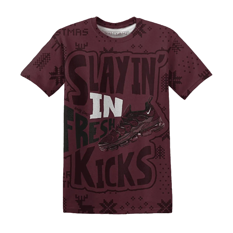 Relaxed-Fit Unisex Fashion For All-Day Comfort VaporMax Night Maron Burgundy NastyJamz T-Shirt Match Slayin Kicks All-Over Print Relaxed-Fit Unisex Fashion For All-Day Comfort VaporMax Night Maron Burgundy NastyJamz T-Shirt Match Slayin Kicks All-Over Print