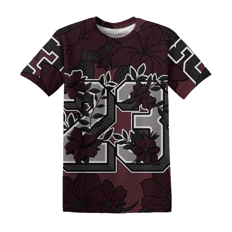 Oversized And Relaxed Unisex Fashion NastyJamz VaporMax Night Maron Burgundy T-Shirt Match 23 Floral Flower All-Over Print Oversized And Relaxed Unisex Fashion NastyJamz VaporMax Night Maron Burgundy T-Shirt Match 23 Floral Flower All-Over Print
