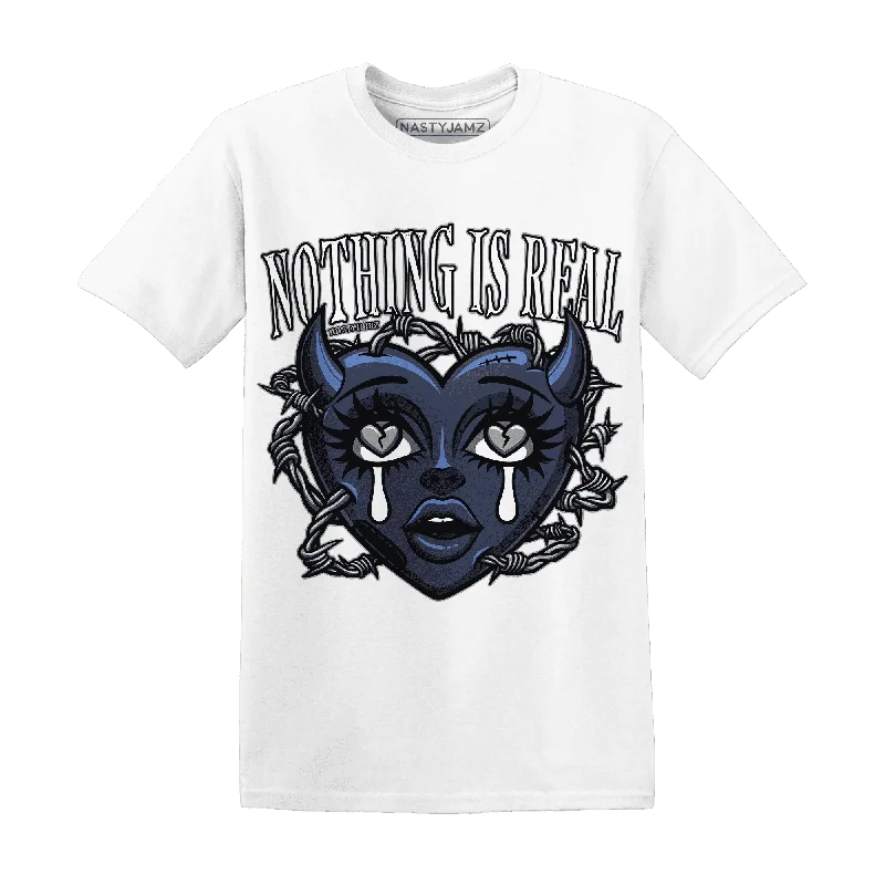 Effortless And Modern Unisex Dressing VaporMax Plus Midnight Navy White Metallic Silver T-Shirt Match Nothing Is Real