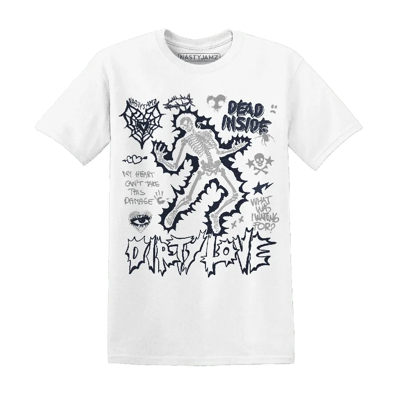 Classic Unisex Fashion Looks White Navy 6s NastyJamz T-Shirt Match Dirty Love Skull