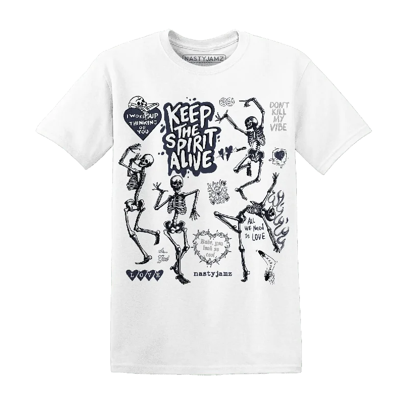 Elegant And Minimal Gender-Free Clothing White Navy 6s NastyJamz T-Shirt Match Keep The Spirit Alive Elegant And Minimal Gender-Free Clothing White Navy 6s NastyJamz T-Shirt Match Keep The Spirit Alive