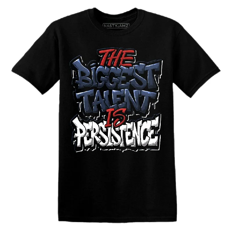 High-Quality Unisex Fashion Basics White Navy 6s NastyJamz T-Shirt Match Persistence Is Talent High-Quality Unisex Fashion Basics White Navy 6s NastyJamz T-Shirt Match Persistence Is Talent