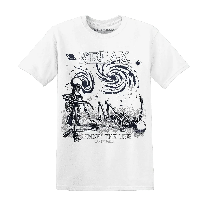 Oversized Unisex Apparel For Effortless Style White Navy 6s NastyJamz T-Shirt Match Relax Oversized Unisex Apparel For Effortless Style White Navy 6s NastyJamz T-Shirt Match Relax