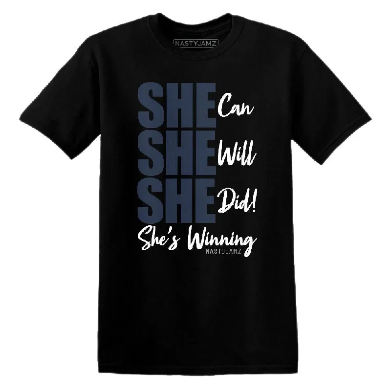 Breathable And Lightweight Unisex Wear White Navy 6s NastyJamz T-Shirt Match SHE