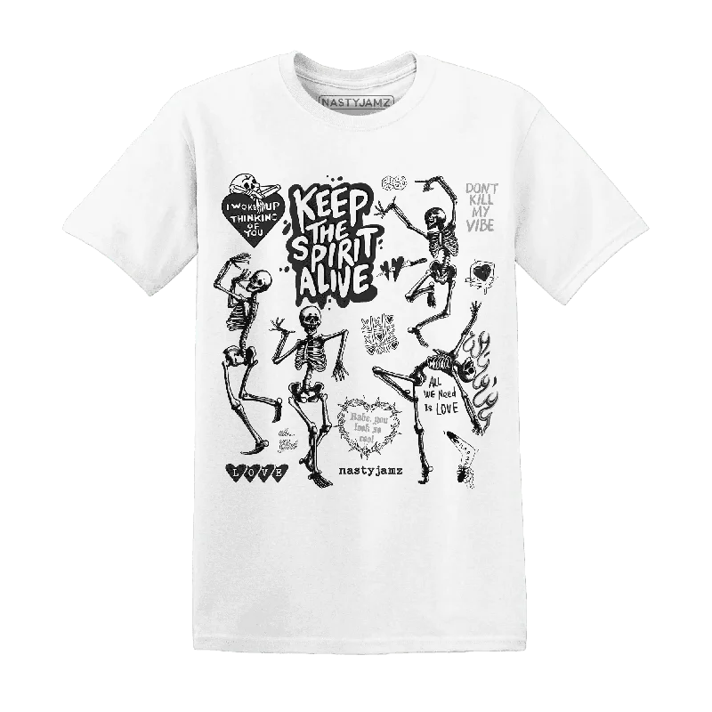 Gender-Neutral Fashion For Everyday Style White Thunder 4s NastyJamz T-Shirt Match Keep The Spirit Alive