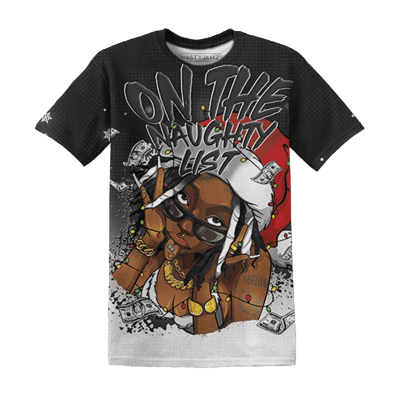 Chic And Contemporary Unisex Clothing Choices White Thunder 4s NastyJamz T-Shirt Match Xmas Naughty List All-Over Print Chic And Contemporary Unisex Clothing Choices White Thunder 4s NastyJamz T-Shirt Match Xmas Naughty List All-Over Print