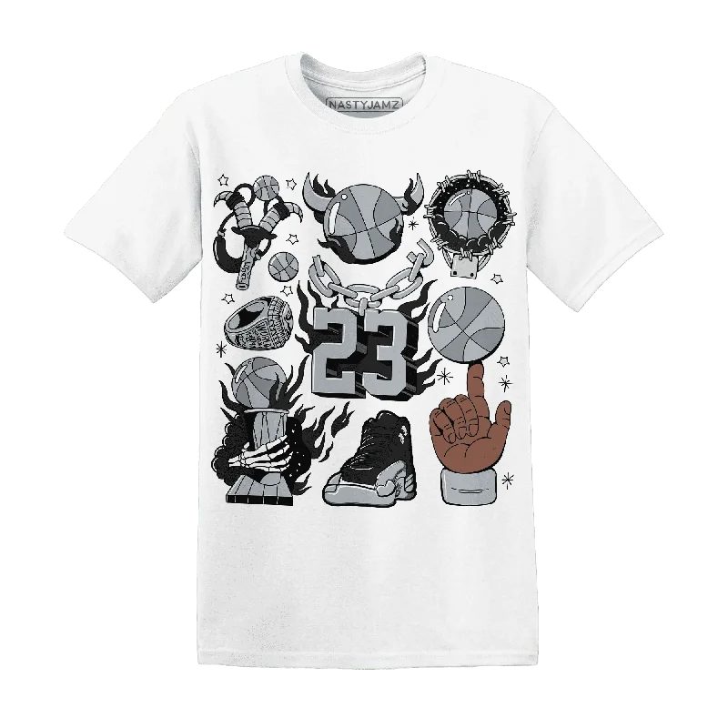 Trendy Unisex Wolf Grey 12s NastyJamz T-Shirt Match Neclaces Number 23